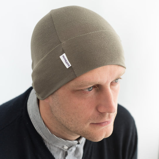 Khaki Mens Plain Chemo Day Sleep Hat