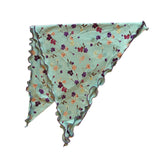 Pretty Aqua Floral Bandana Head Scarf Cancer 