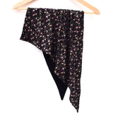 Triangle Scarf Floral Black Pink Reversible