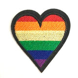 Rainbow Heart Iron On Patch for Teen Kids Fun Cancer Hats