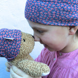 Girls and Teddy Matching Liberty Print Stretchy Hats