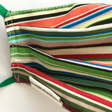 Stripy Green Eco Cotton Fabric Face Mask UK