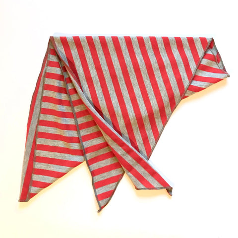Stripy Red Grey Bandana Cancer ChemoScarf