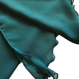 Teal Blue Green Silk Chiffon Scarf