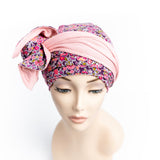 Liberty Print Pink Cancer Head Wrao