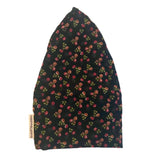 Black Ditsy Floral Chemo Hat