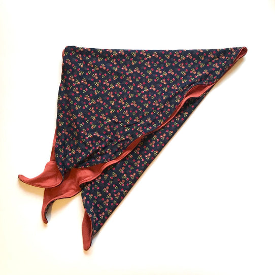 Womens Chemo Rust & Navy Ditsy Floral Headscarf