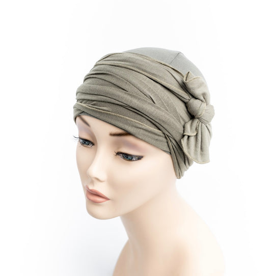 Cotton Cancer Khaki Head Wrap Turban 